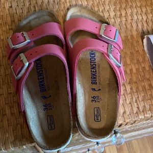 Birkenstocks 36 deep pink. NWOT